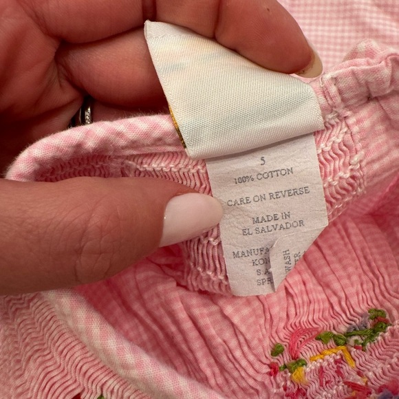 Smocked Giraffe Pink Smocked Dress with Golfer Themed Embroidery - Picture 4 of 6